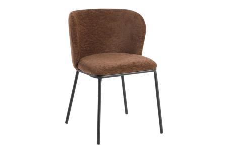 Scaune - Set două scaune LYON negru cu suport metalic maro