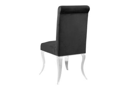 Set două scaune MODERN BAROCK din catifea neagră cu picioare din oțel inoxidabil argintiu [5]
