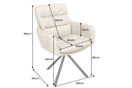 Set două scaune pivotant BIG GEORGE 360° cu cotiere din piele și microfibră bej [10]