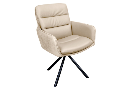 Scaune & fotolii - Set două scaune pivotant BIG GEORGE 360° cu cotiere din piele și microfibră bej