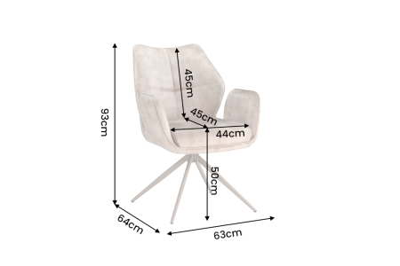 Set două scaune pivotant CONCORD 180° cu revenire automată, cu cotiere, miez cu arcuri în buzunare, catifea, culoare șampanie-greige [9]