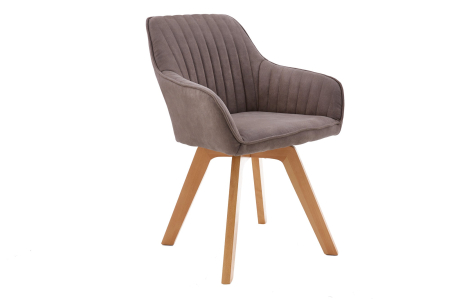 Scaune & fotolii - Set două scaune pivotant LIVORNO 180° microfibră gri-maro