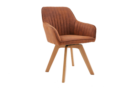 Scaune & fotolii - Set două scaune pivotant LIVORNO 180° microfibră maro