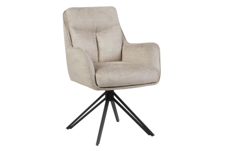 Scaune - Set două scaune pivotant PROMETHEUS, rotativ la 180°, cu cotiere, din velur Vogue, bej