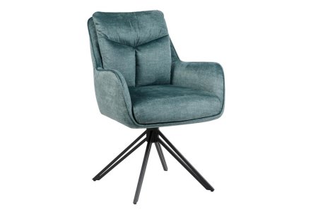 Scaune - Set două scaune pivotant PROMETHEUS, rotativ la 180°, cu cotiere, din velur Vogue, culoare petrol