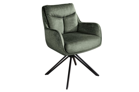 Scaune - Set două scaune pivotant PROMETHEUS, rotativ la 180°, cu cotiere, din velur Vogue, verde mușchi