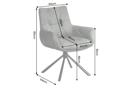 Set două scaune pivotant SIGNATURE rotativ la 360°, cu cotiere, cu miez elastic, catifea verde mușchi [8]