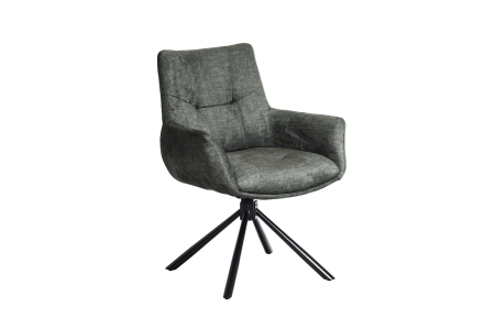 Scaune - Set două scaune pivotant SIGNATURE rotativ la 360°, cu cotiere, cu miez elastic, catifea verde mușchi