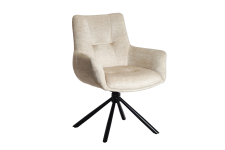 Scaune - Set două scaune pivotant SIGNATURE rotativ la 360°, cu cotiere, miez cu arcuri, catifea bej