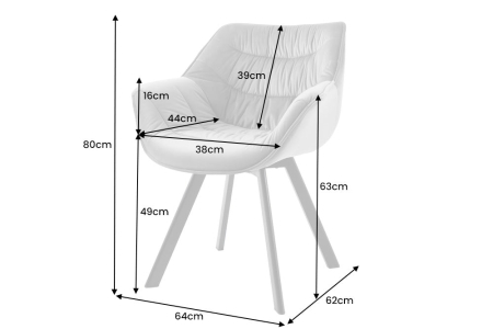 Set două scaune pivotant THE DUTCH COMFORT rotativ la 180° bej șampanie picioare negre [9]