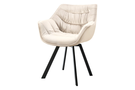 Scaune & fotolii - Set două scaune pivotant THE DUTCH COMFORT rotativ la 180° bej șampanie picioare negre