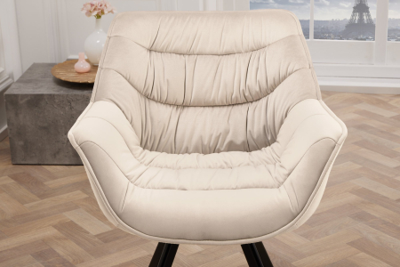 Set două scaune pivotant THE DUTCH COMFORT rotativ la 180° bej șampanie picioare negre [5]