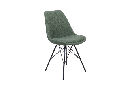 Scaune - Set patru scaune SCANDINAVIA MEISTERSTÜCK  din țesătură texturată verde cu picioare negre