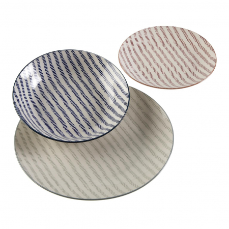 Seturi de vase - Set veselă 18 piese din porțelan CORDUROY Versa
