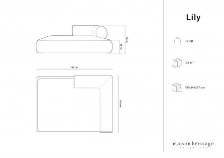 Sezlong Lily cu tapiterie din tesatura structurala [5]