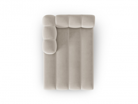 Sezlong Lupine colt pe partea stanga si tapiterie din catifea, bej [3]