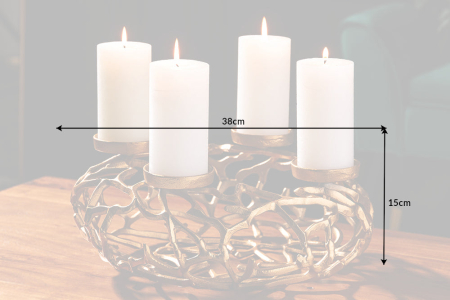 Sfeșnic ABSTRACT 38 cm 4 flăcări auriu [8]