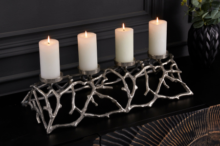 Sfeșnic ABSTRACT 60 cm 4 flăcări argintiu [2]