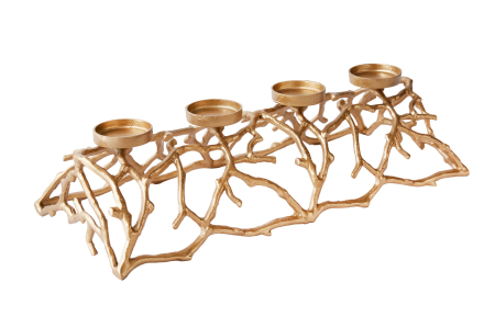 Decorațiuni - Sfeșnic ABSTRACT 60 cm 4 flăcări auriu