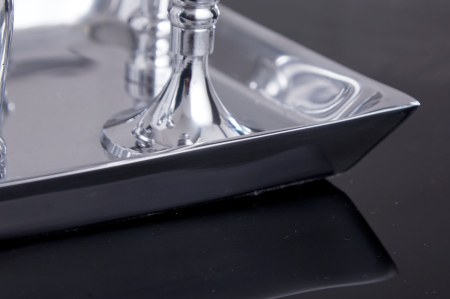 Sfeșnic MODERN BAROCK cu 7 flăcări, aluminiu argintiu [7]