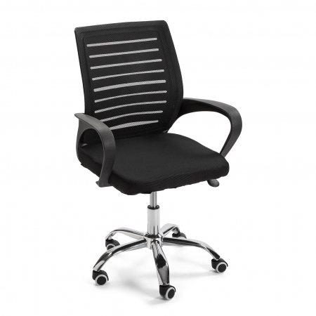 Birouri - Scaun birou din material textil, plastic și metal, negru