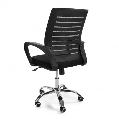Scaun birou din material textil, plastic și metal, negru [1]