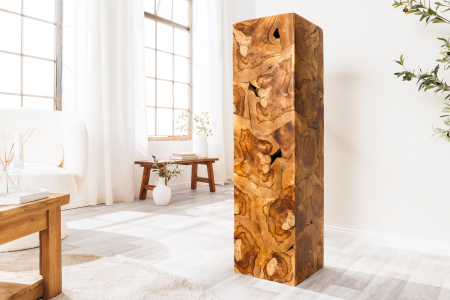 Stâlp decorativ TRIBAL 110 cm din lemn de tec maro natural [2]