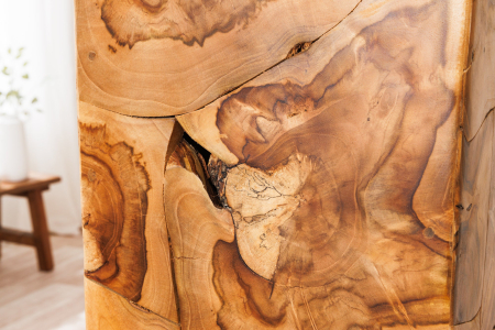 Stâlp decorativ TRIBAL 110 cm din lemn de tec maro natural [7]