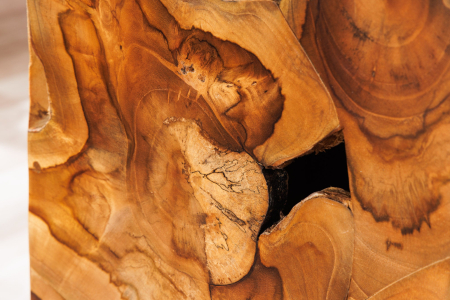 Stalp de decor TRIBAL 110cm,lemn de tec maro natural [8]