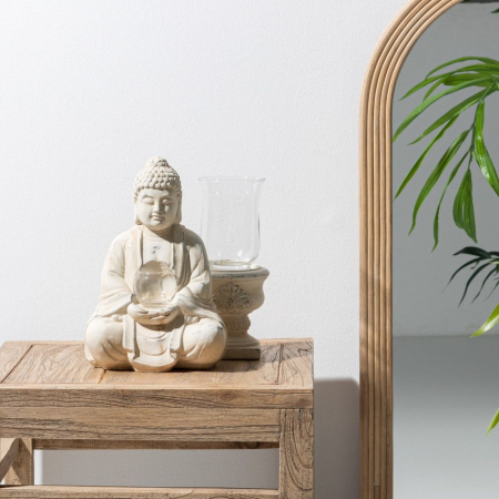 Suport lumânare BUDDHA din teracotă și sticlă 21,50 X 15 X 32 CM [1]