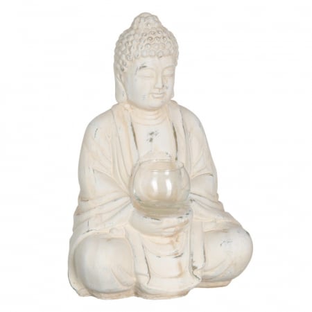 Vaze - Suport lumânare BUDDHA din teracotă și sticlă 21,50 X 15 X 32 CM