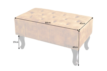 Taburet CHESTERFIELD aspect antic catifea gri [11]