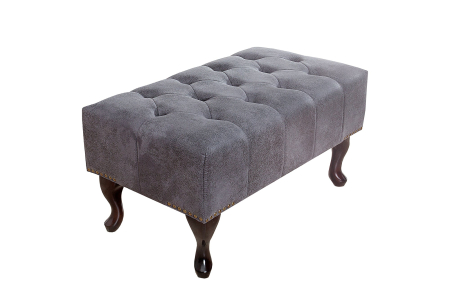 Scaune - Taburet CHESTERFIELD aspect antic microfibră gri