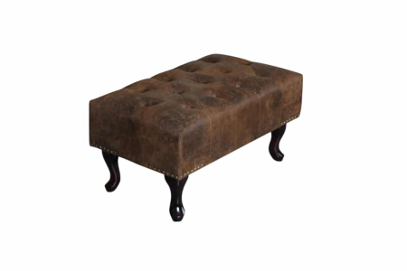 Scaune - Taburet CHESTERFIELD aspect antic microfibră maro