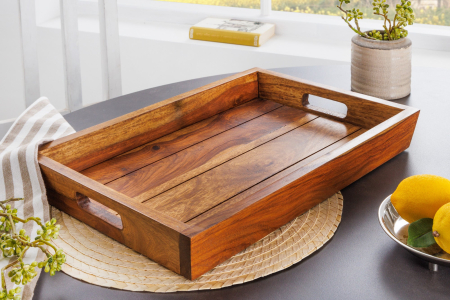 Tavă MAKASSAR 45 cm din lemn de sheesham natural [3]