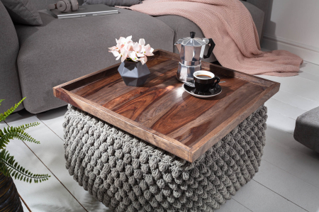 Tavă MAKASSAR 50 cm finisaj fumuriu din lemn de sheesham [4]