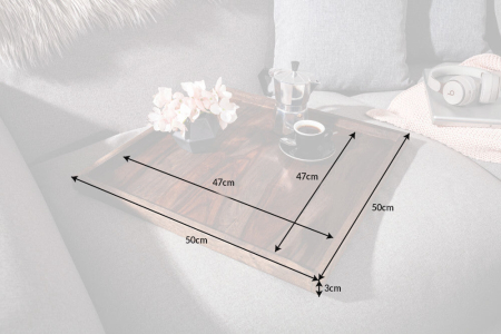 Tavă MAKASSAR 50 cm finisaj fumuriu din lemn de sheesham [6]