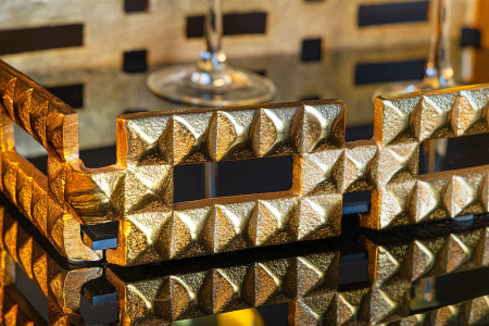 Tavă VARIATION 40 cm sticlă negru aluminiu auriu [3]