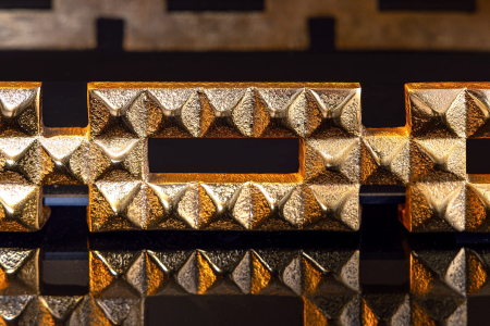 Tavă VARIATION 40 cm sticlă negru aluminiu auriu [5]