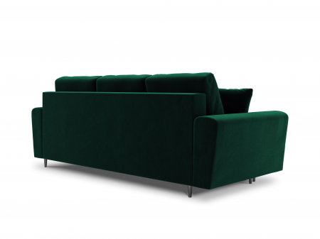 Canapea  extensibila 3 locuri Moghan cu tapițerie din catifea, picioare din metal auriu, verde [2]