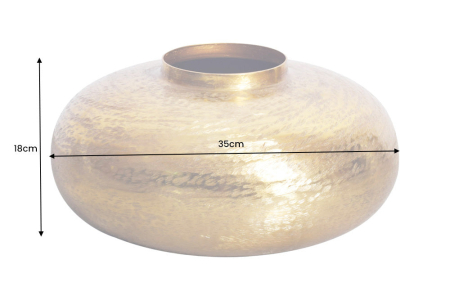 Vază ABSTRACT ORIENT 35 cm cu efect de lovitură de ciocan auriu [10]