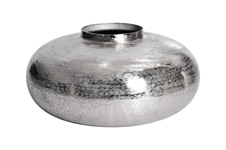 Decorațiuni - Vază ABSTRACT ORIENT 35 cm cu efect de lovituri de ciocan, argintiu