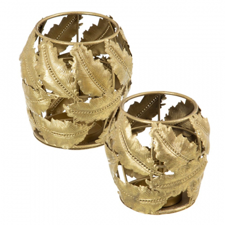 Suport lumânare din metal auriu 12 X 12 CM [1]