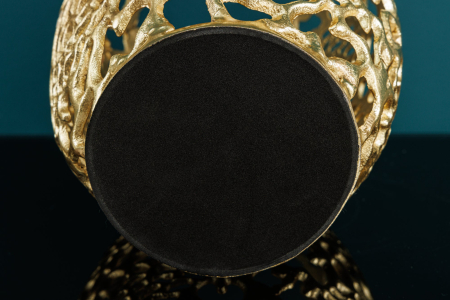 Vază decorativă ABSTRACT LEAF 50 cm auriu [6]