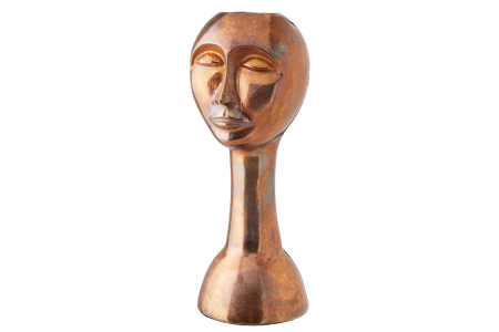 Decorațiuni - Vază decorativă FACE 50 cm cupru antic