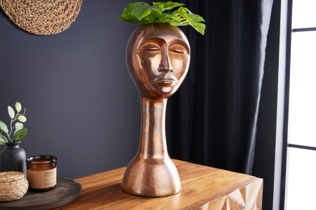 Vază decorativă FACE 50 cm cupru antic [2]