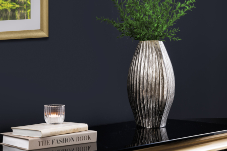 Vază ELEGANCE 30 cm cu efect de ciocănitură argintiu [3]