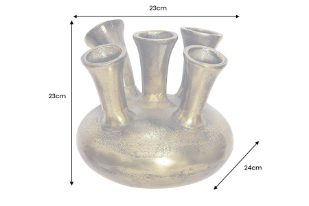 Vază KIYA 25 cm aurie cu 5 orificii pentru flori [9]
