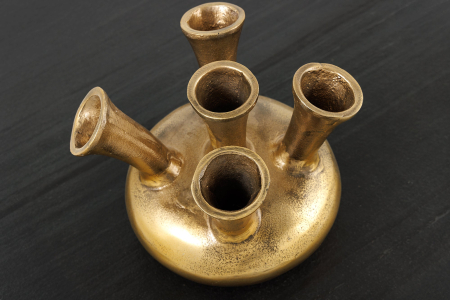 Vază KIYA 25 cm aurie cu 5 orificii pentru flori [5]