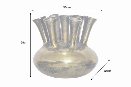 Vază KIYA 30 cm aurie cu 7 orificii pentru flori [11]